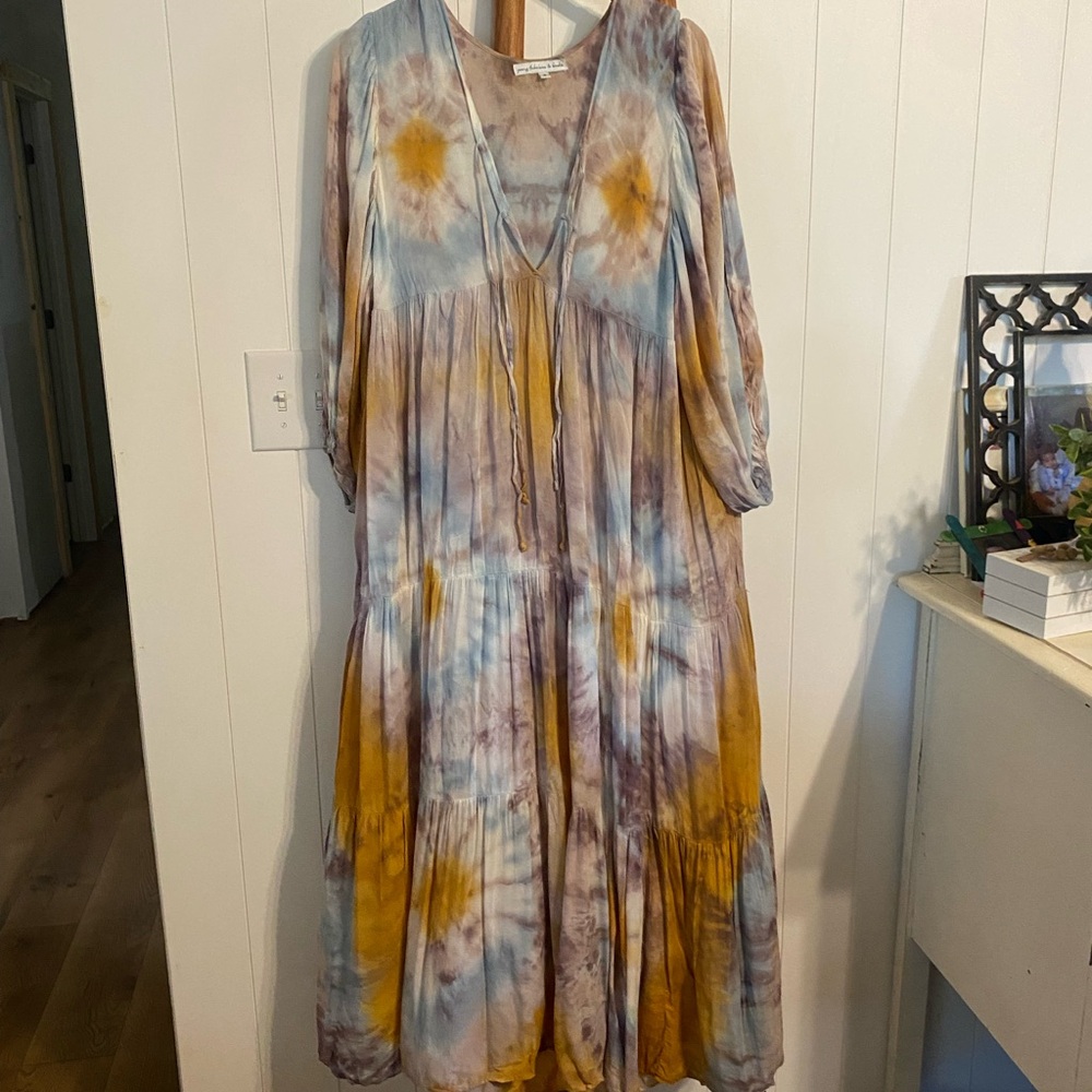 Young Fabulous & Broke Multicolor Tie-Dye Long Sleeve Dress